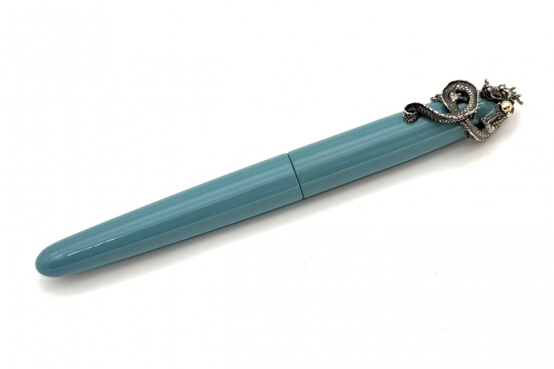 Nakaya Portable Writer Ama-Iro Fountain Pen with Dragon and Jewel Stopper