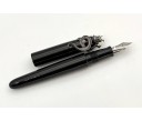Nakaya Writer Portable Kuro-Roiro Fountain Pen with Fumigated Dragon and Jewel Stopper