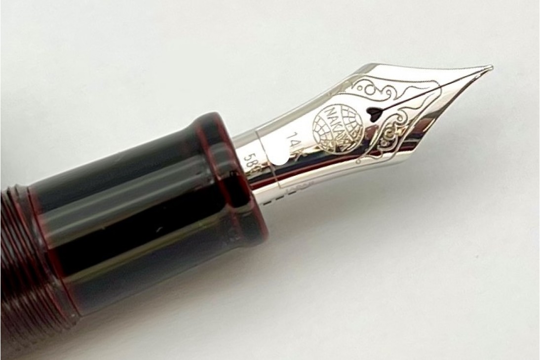 Nakaya Tsumugi Piccolo Cigar Kasuri (Kuro-Tamenuri) Fountain Pen