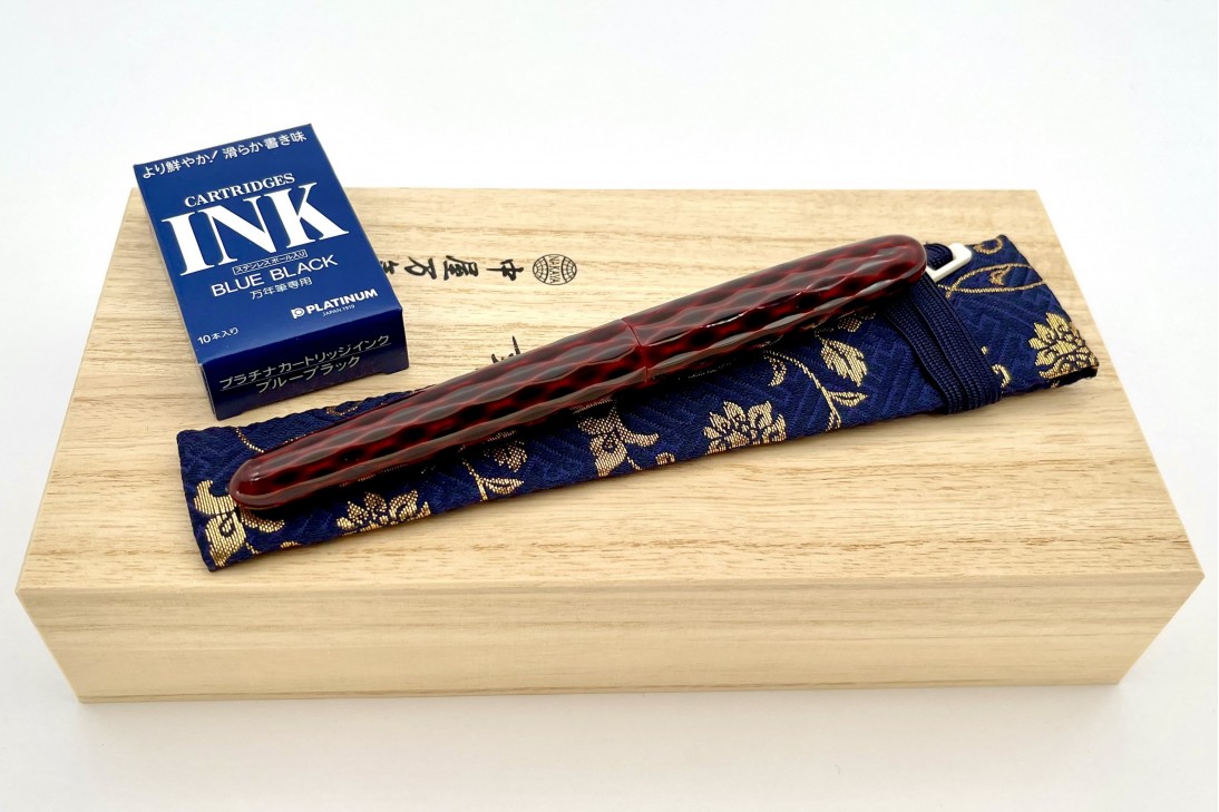 Nakaya Tsumugi Portable Hanabishi (Aka-Tamenuri) Fountain Pen