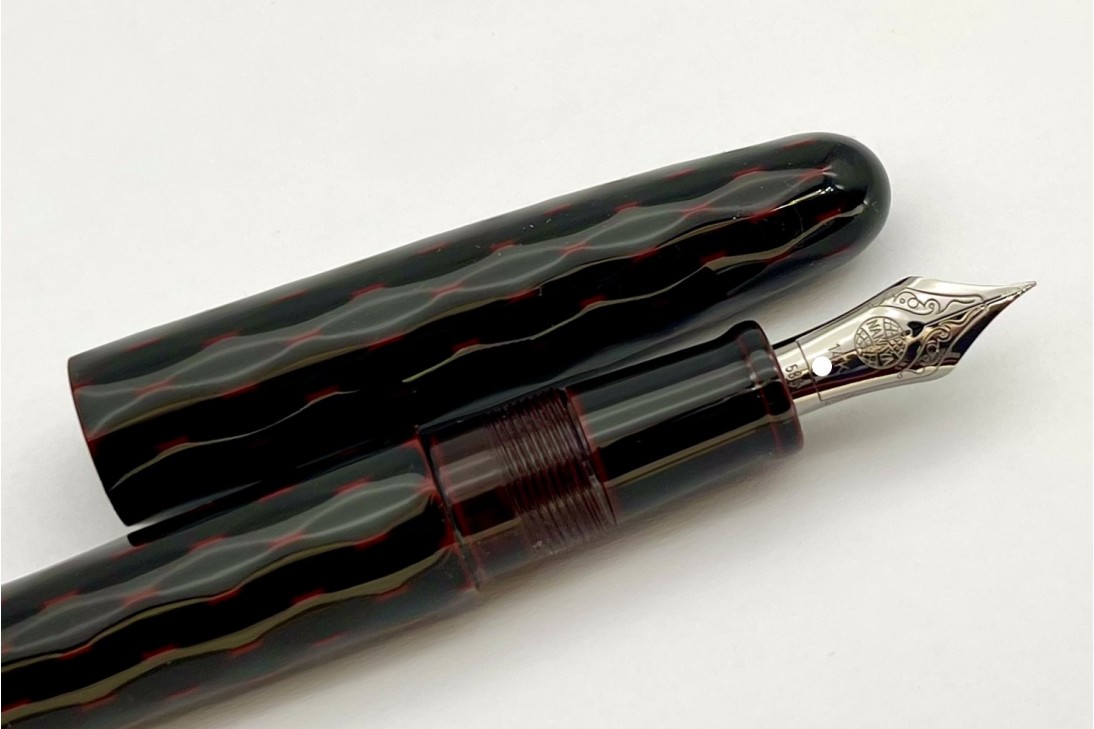 Nakaya Tsumugi Portable Kasuri (Kuro-Tamenuri) Fountain Pen