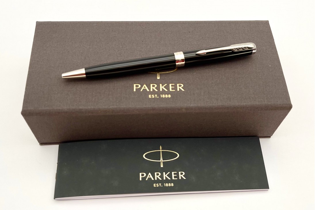 Parker 161950792 Sonnet Black Chrome Trim Ballpoint Pen