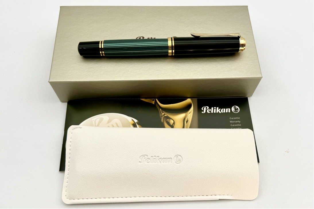 Pelikan M1000 Green and Black Fountain Pen (New Logo)
