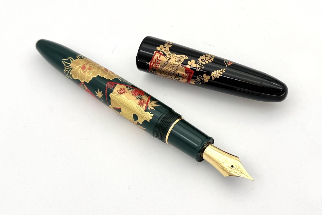 Sailor Limited Edition King of Pens (KOP) Maki-e Hanafuda Tsukimi-de-ippai Fountain Pen