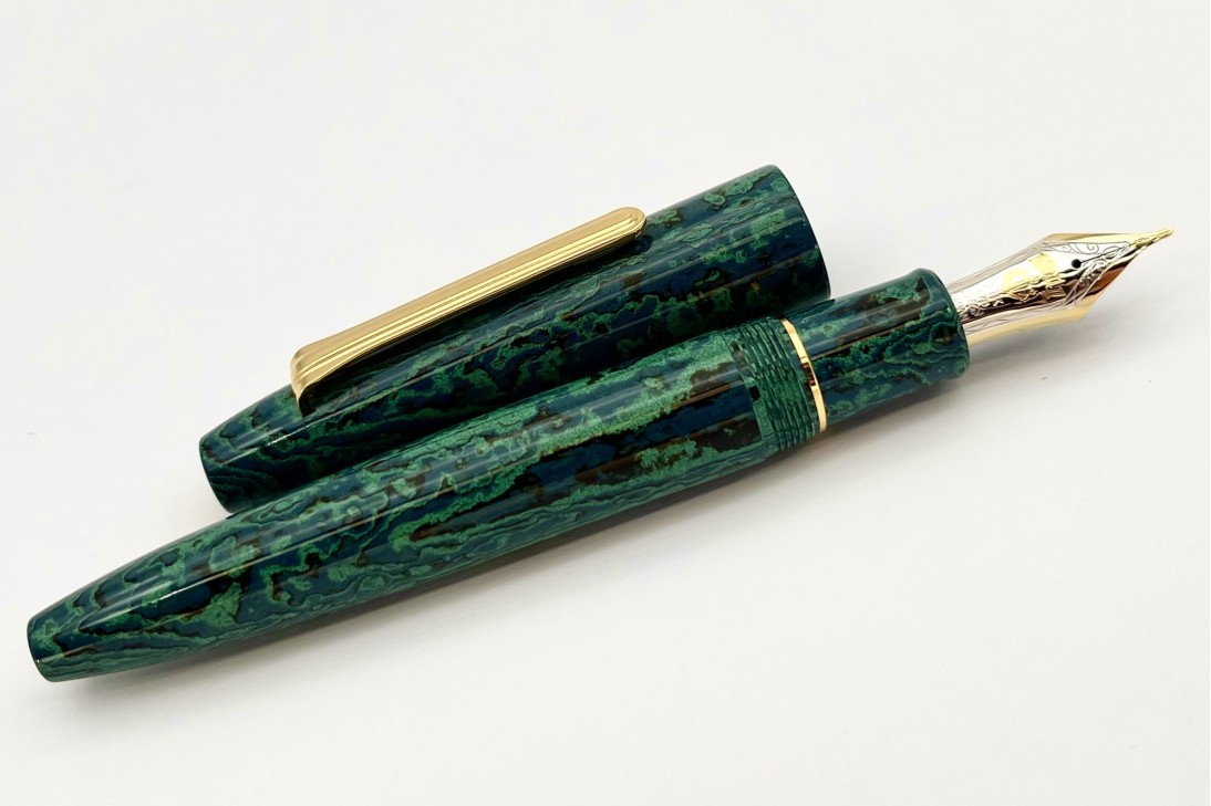 Sailor Limited Edition King of Pens (KOP) Ebonite Ryokkyo Green Echo Naginata Togi Fountain Pen