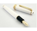 Sailor Sapporo White Resin with Gold Trim Fountain Pen