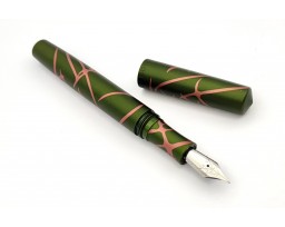 Schon DSGN Anodized Aluminum Full Sized Green Salmon Splash Fountain Pen