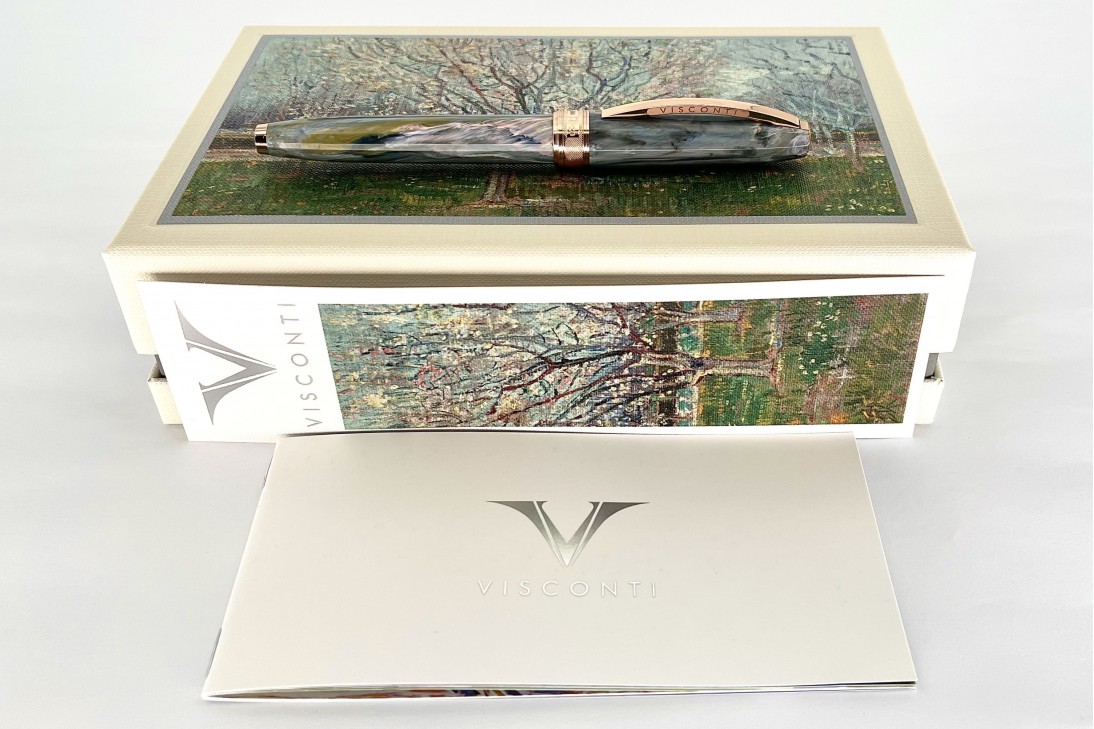 Visconti Van Gogh Orchard in Blossom Rose Gold Trim Roller Pen
