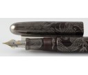 Nakaya Cigar Portable Aka-Tame Gin Bokashi Ascending Silver Dragon Fountain Pen