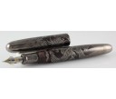 Nakaya Cigar Portable Aka-Tame Gin Bokashi Ascending Silver Dragon Fountain Pen