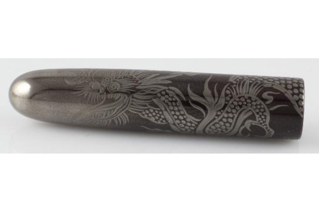 Nakaya Cigar Portable Aka-Tame Gin Bokashi Ascending Silver Dragon Fountain Pen