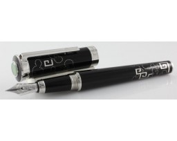 Cartier Limited Edition China Inspiration Black Lacquer Silver Fountain Pen