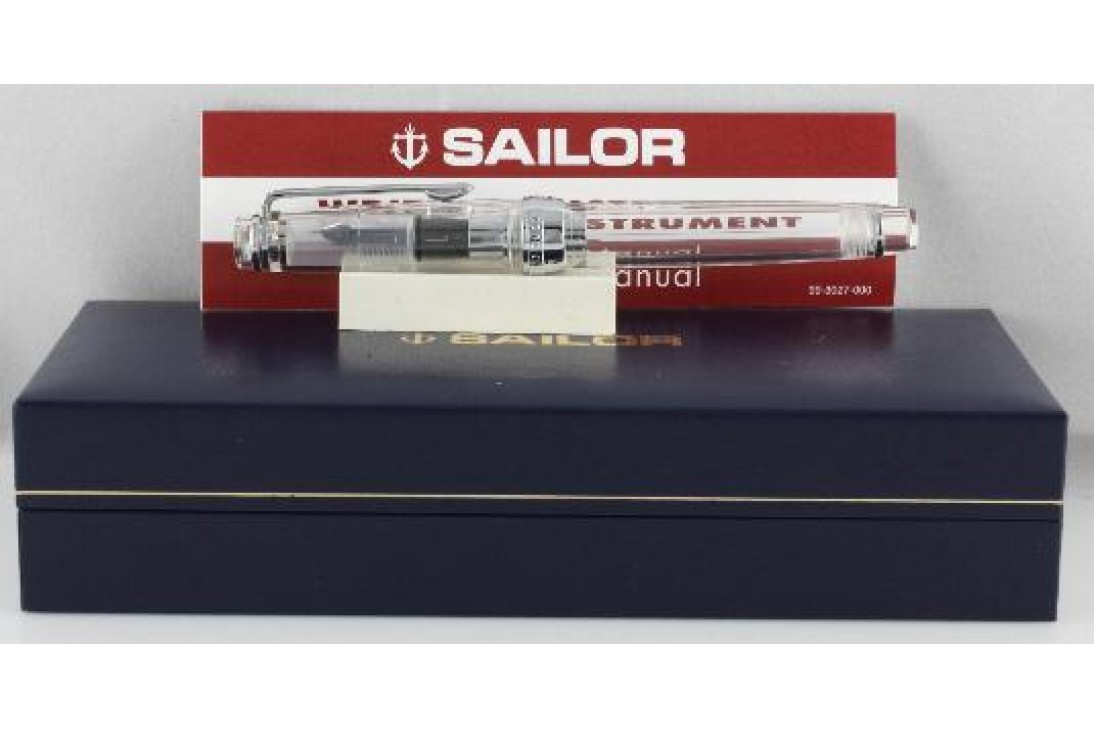 Sailor Sapporo Clear Demonstrator Rhodium Trim Fountain Pen