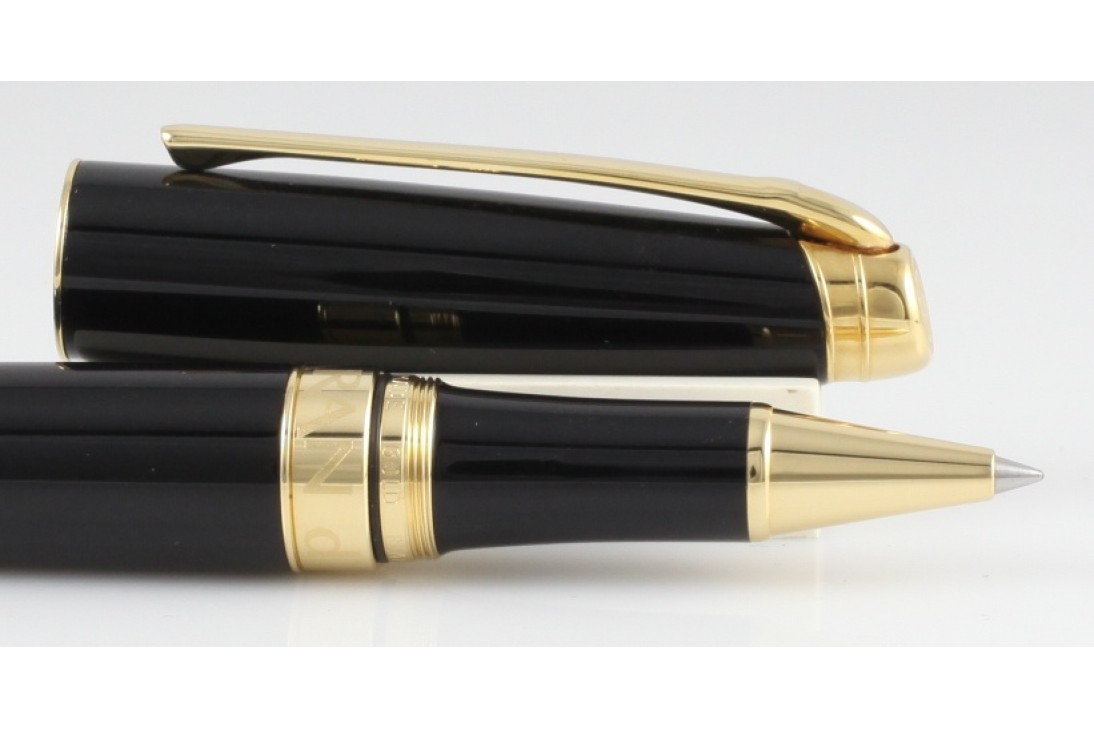 Caran d'Ache Leman Ebony Black Gold Plated Roller Ball Pen