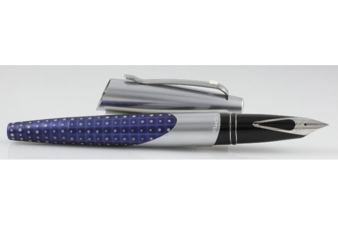 Sheaffer Intrigue Whale Shark 612 Matte Chrome Patterned Blue Fountain Pen