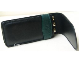 Pelikan Black and Green Leather Case for 3 Pens