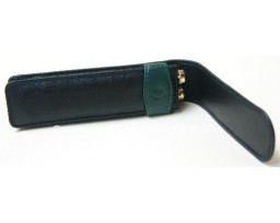 Pelikan Black and Green Leather Case for 2 Pens