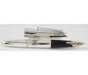 Pilot Sterling Silver Crane Fountain Pen with Yellow Gold Nib