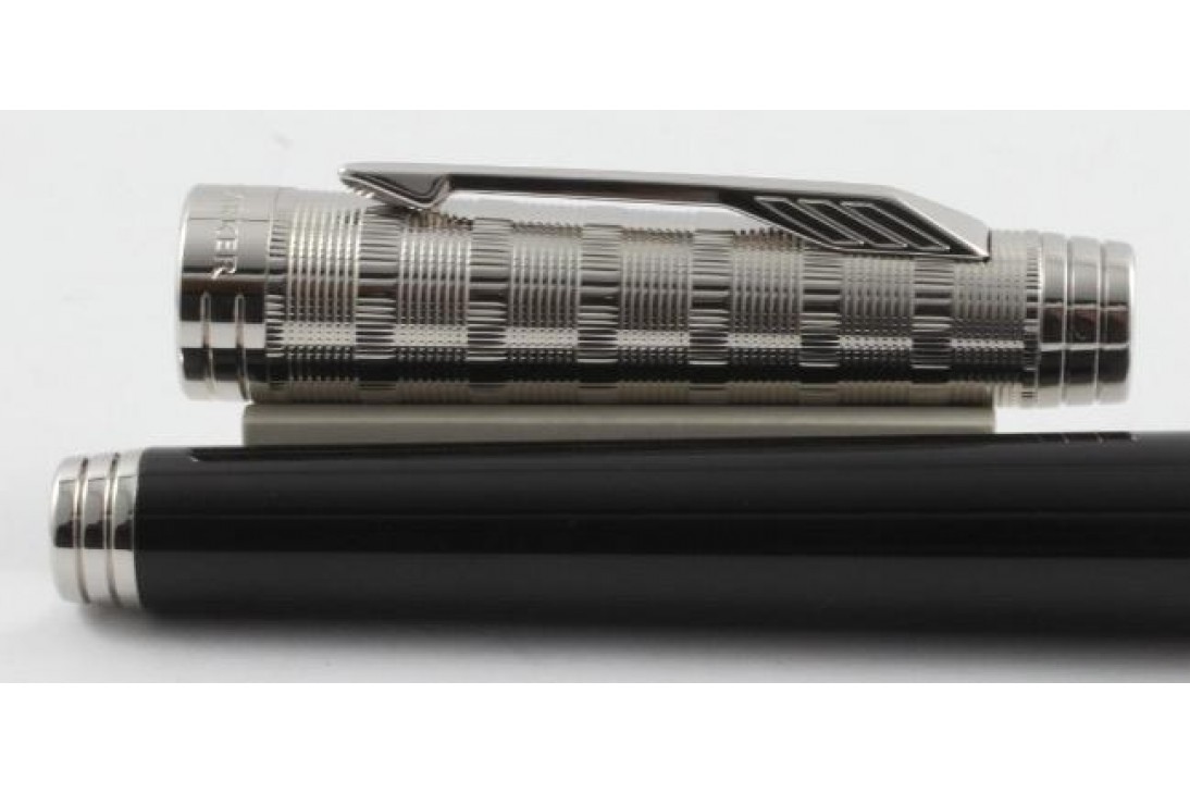 Parker Premr09 Cust Black ST Roller Ball Pen