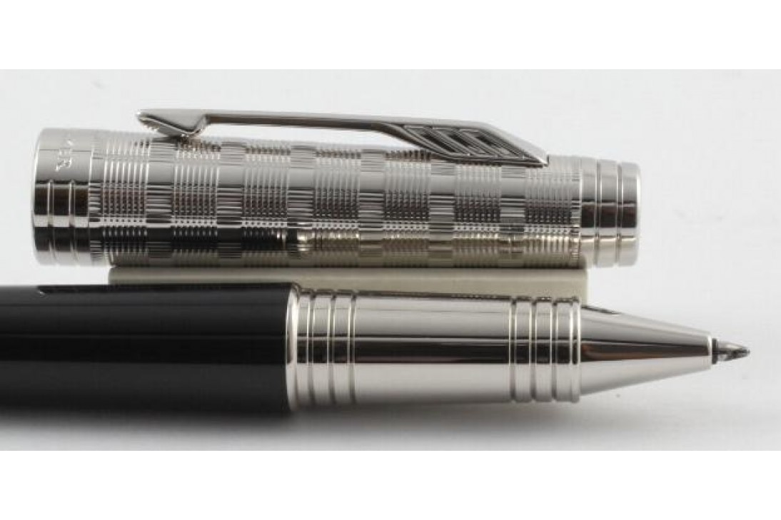 Parker Premr09 Cust Black ST Roller Ball Pen