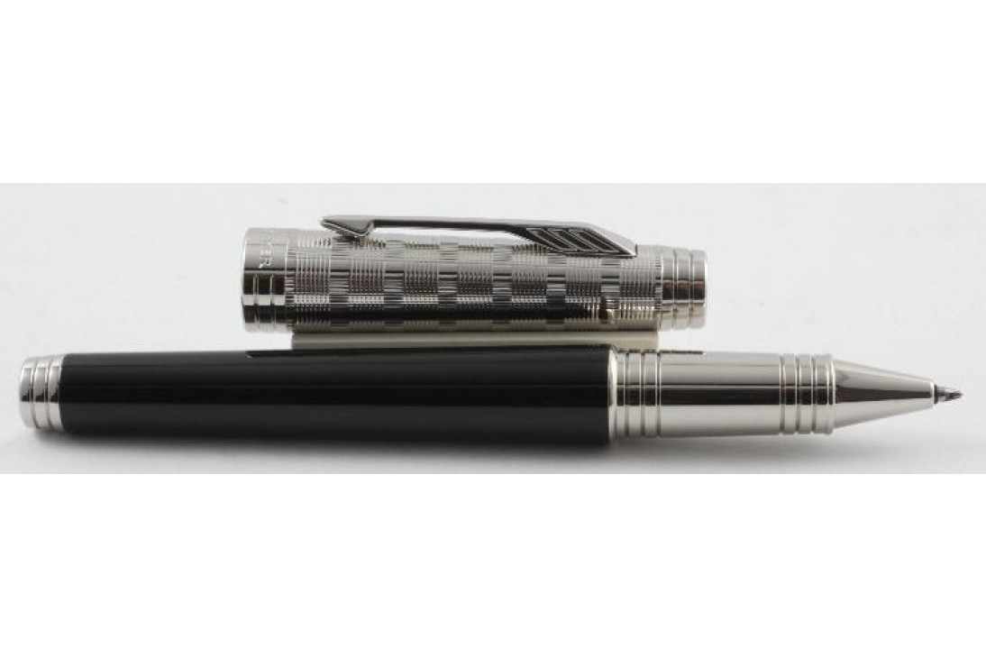 Parker Premr09 Cust Black ST Roller Ball Pen