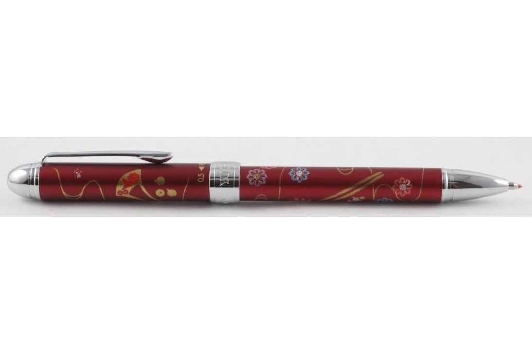 Sailor Yubi Maki-e Kanzashi (Floral Hairpins) Red Multi Function Pen