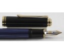 Pelikan Souveran M600 Blue and Black Gold Plated Trim Fountain Pen (New Logo)