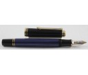 Pelikan Souveran M600 Blue and Black Gold Plated Trim Fountain Pen (New Logo)