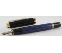 Pelikan Souveran M600 Blue and Black Gold Plated Trim Fountain Pen (New Logo)
