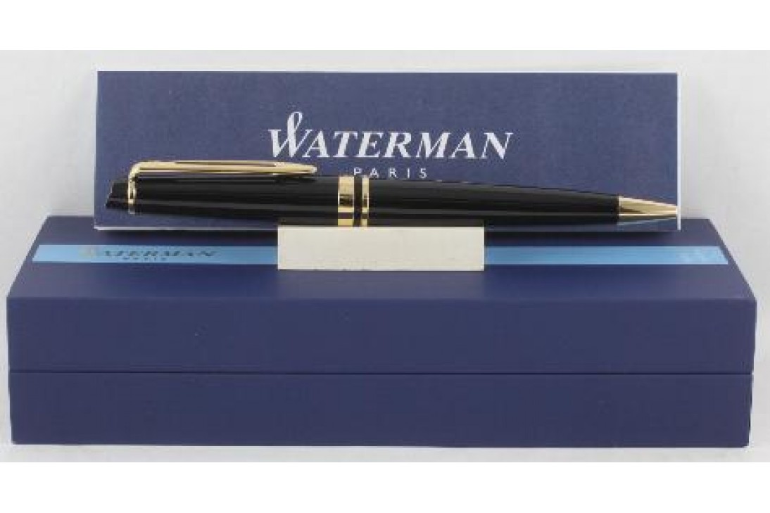 Waterman Expert III Black Gold Trim Ball Pen