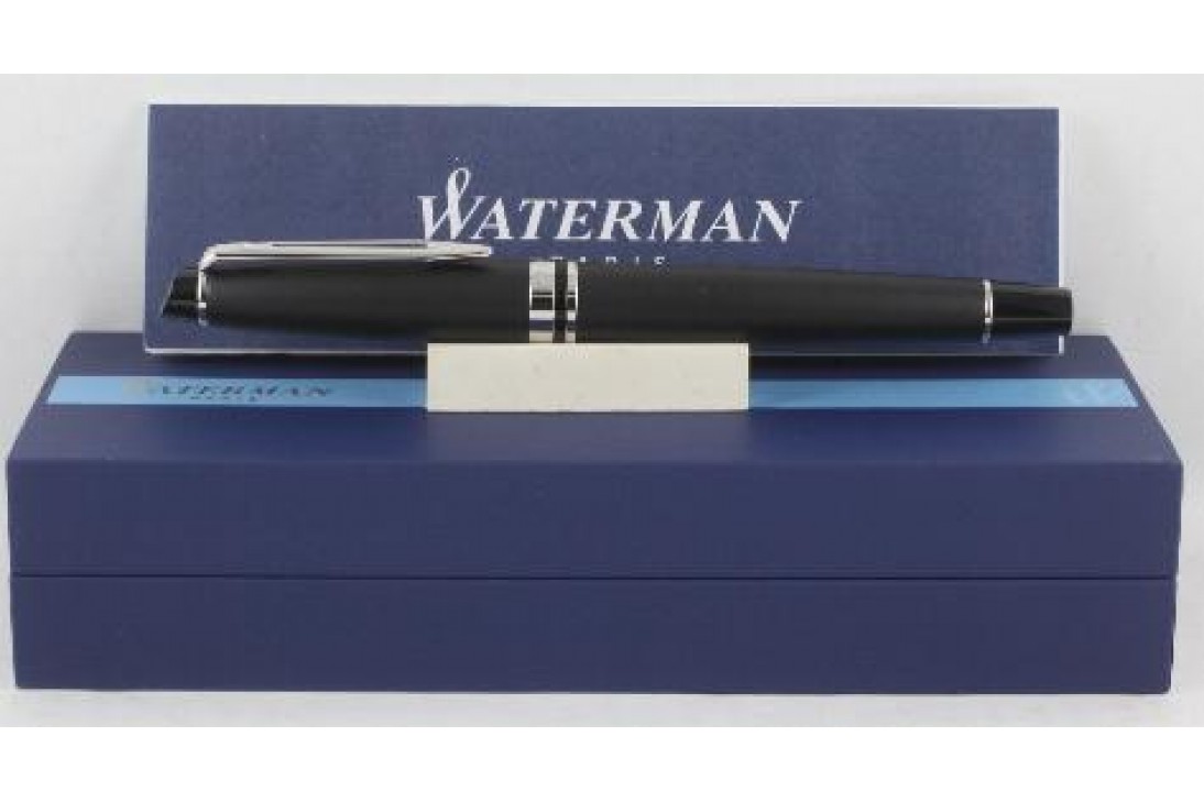 Waterman Expert III Matt Black Chrome Trim Roller Ball Pen