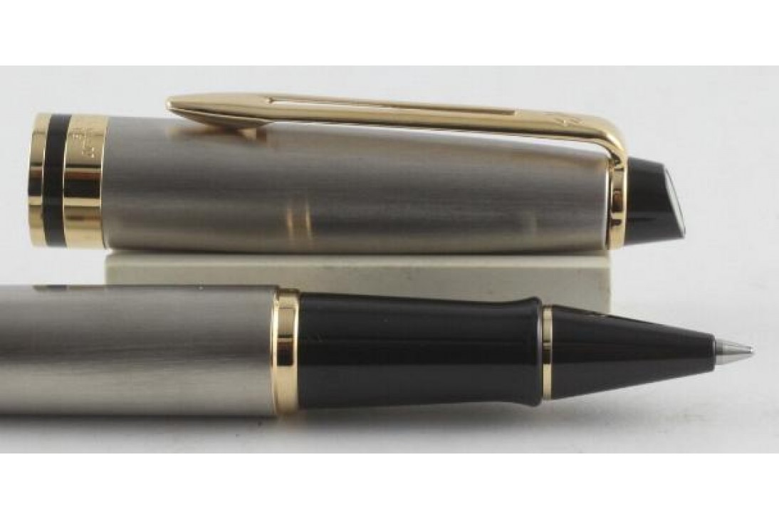 Waterman Expert III Stainless Steel with Gold Trim Roller Ball Pen