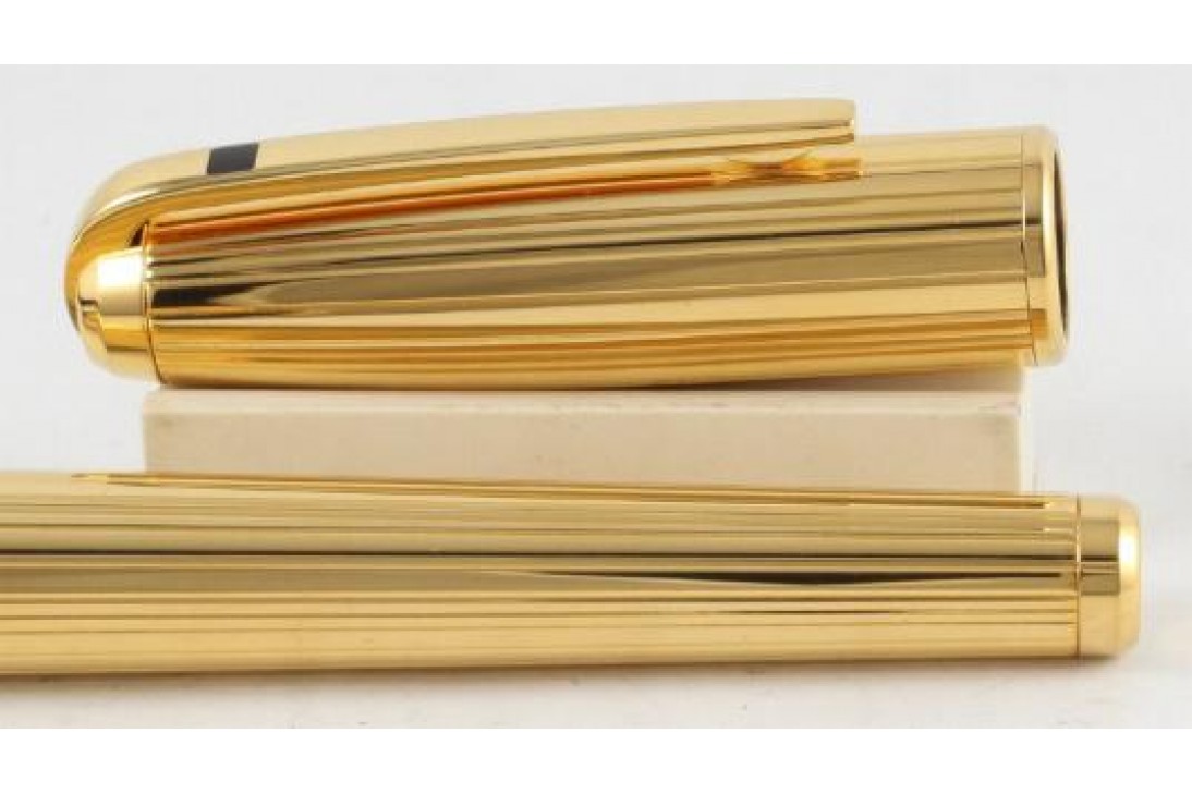 S.T. Dupont Olympio Large Gold Finishes Lines Fountain Pen