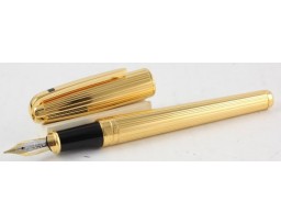 S.T. Dupont Olympio Large Gold Finishes Lines Fountain Pen