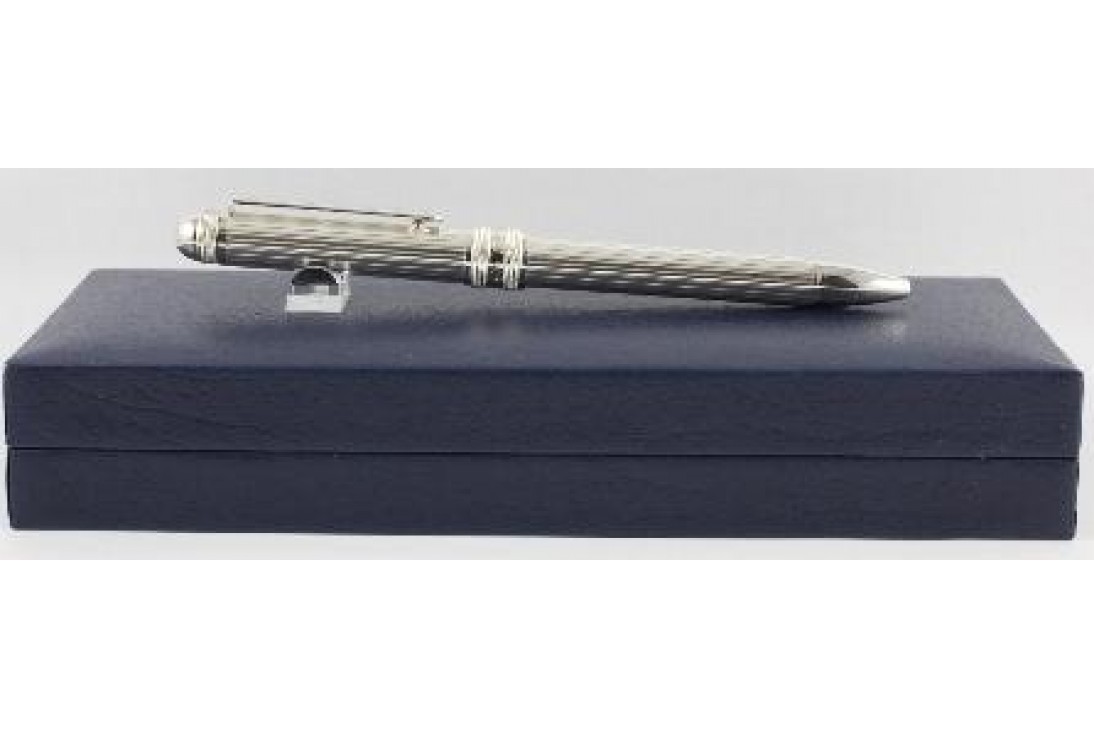 Platinum 3 in 1 Silver Plated Stripe Multi Function pen