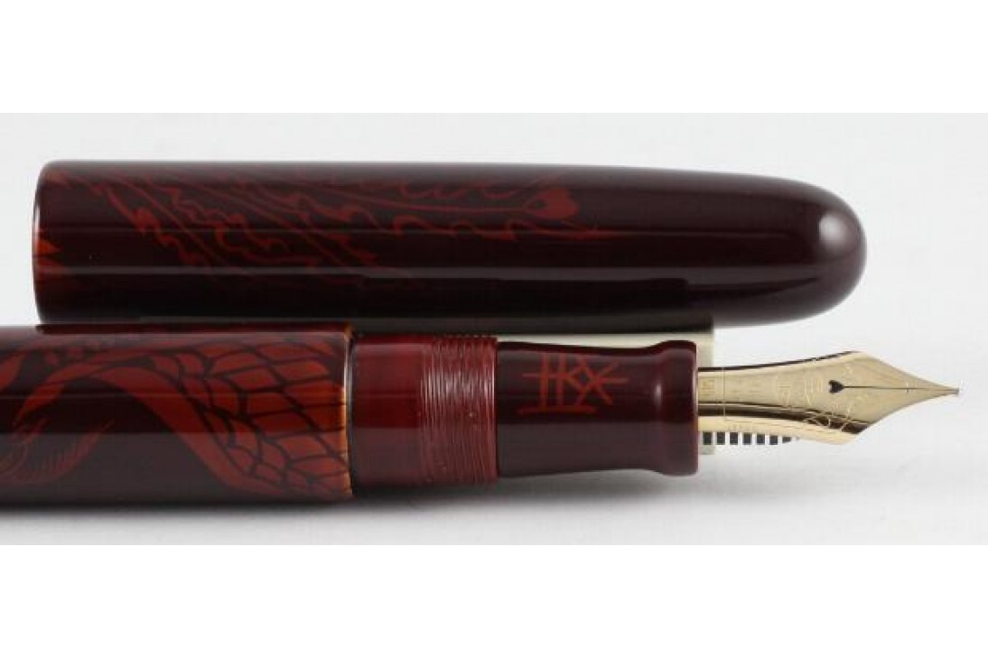 Nakaya Cigar Portable Tame Sukashi Shisin (Four Gods) Suzaku (Red Bird) Fountain Pen
