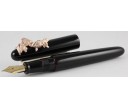 Nakaya Portable Writer Kuro Tamenuri with Gold Fish Anti-roll Fountain Pen