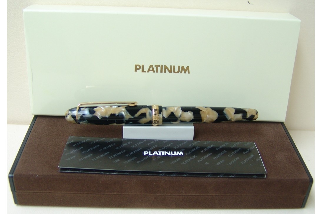 Platinum Celluloid Pearl Black Fountain Pen