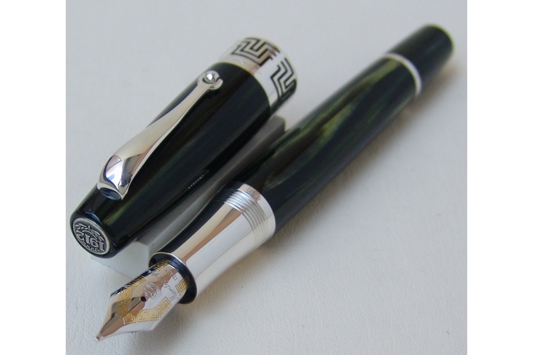 Montegrappa Extra 1930 Sterling Silver and Bamboo Black Fountain Pen