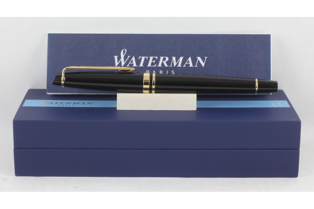 Waterman Expert III Black Gold Trim Roller Ball Pen