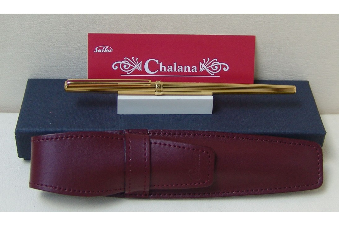 Sailor Chalana Gold Stripe Maroon Fountain Pen