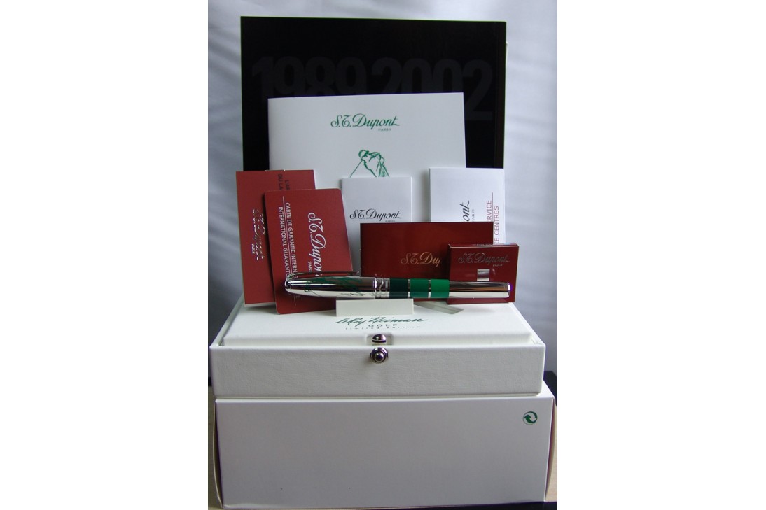 S.T. Dupont Limited Edition LeRoy Neiman Golf Siver Fountain Pen