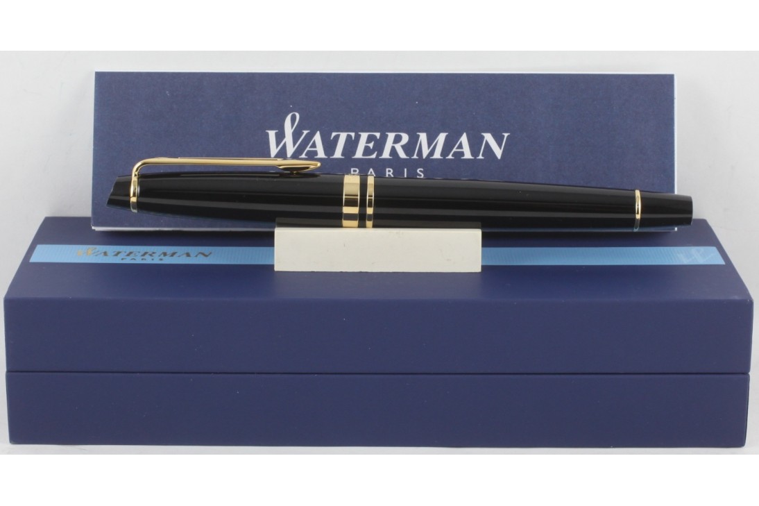 Waterman Expert III Black Gold Trim Fountain Pen
