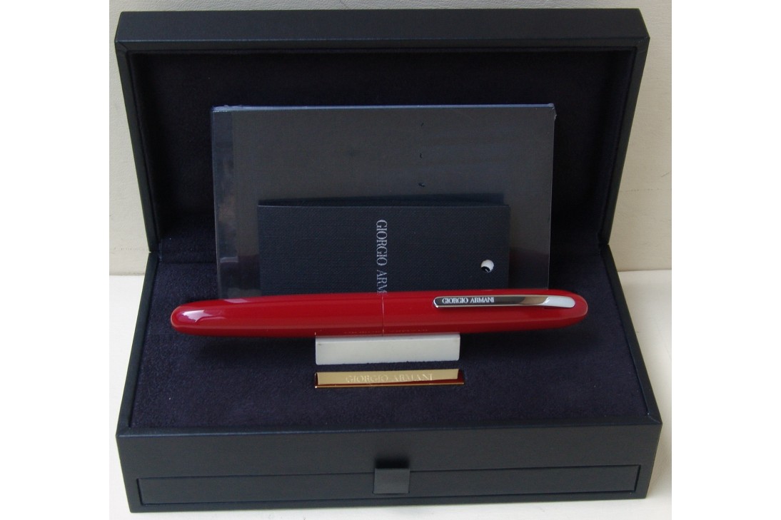 Giorgio Armani Montenapoleone Red with Chrome Trim Roller Ball Pen