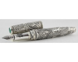 Caran d'Ache Rare Special Anniversary Edition Edouard Jud's Sterling Silver Dragon Fountain Pen