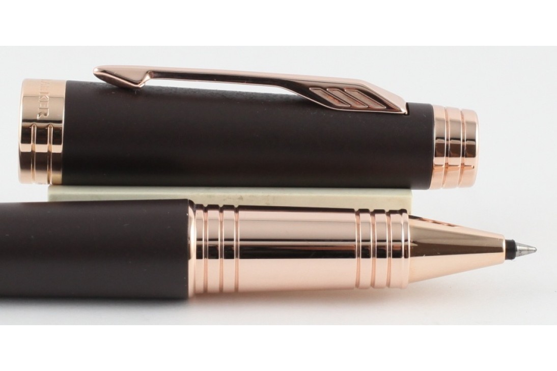 Parker Premier 13 Soft Brown Pink Gold Trim Roller Ball Pen