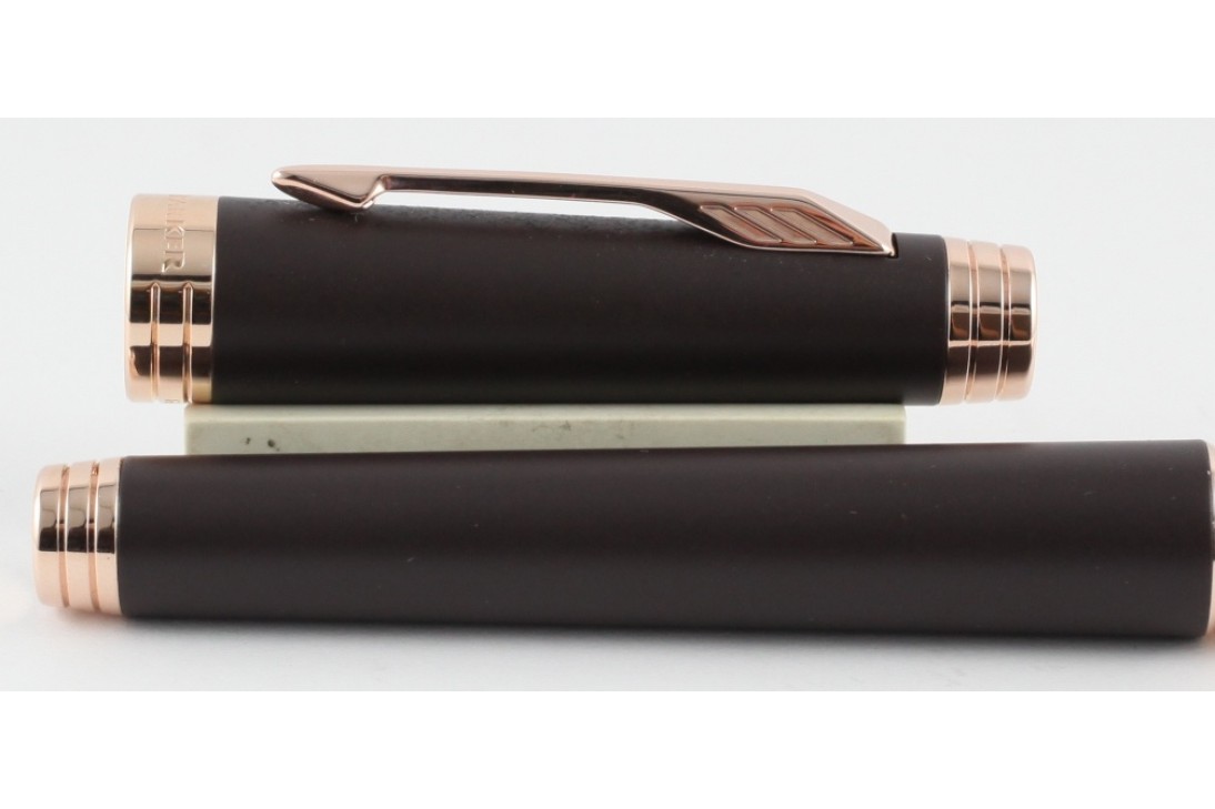 Parker Premier 13 Soft Brown Pink Gold Trim Roller Ball Pen