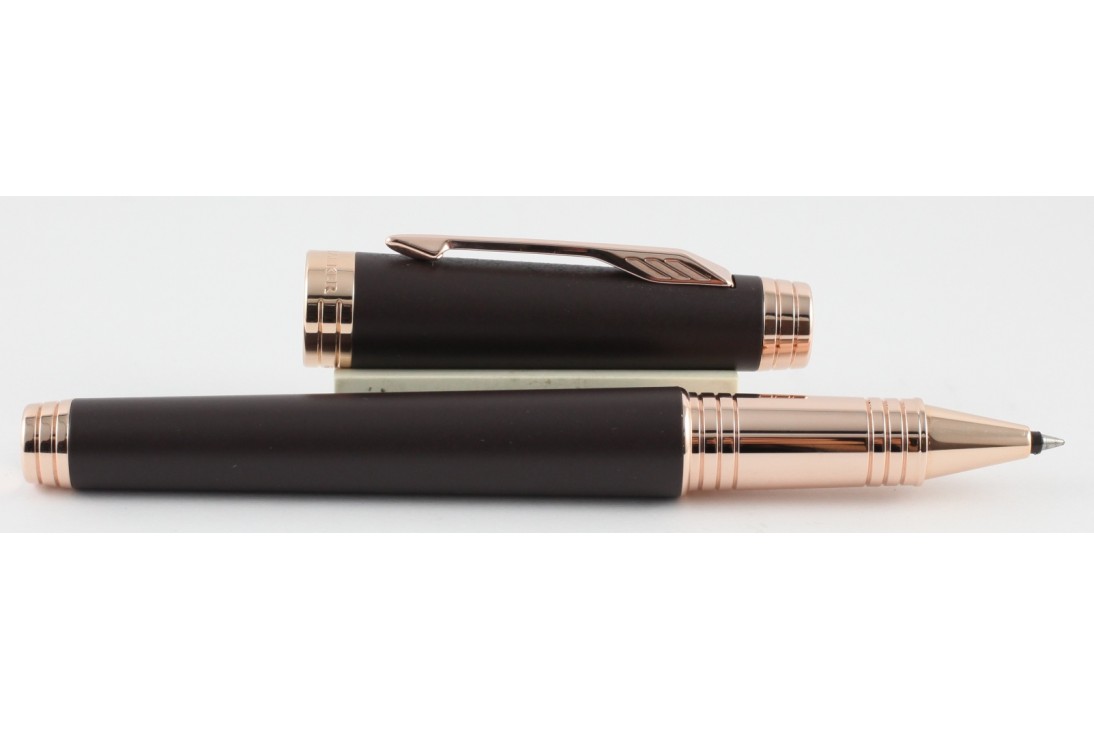 Parker Premier 13 Soft Brown Pink Gold Trim Roller Ball Pen