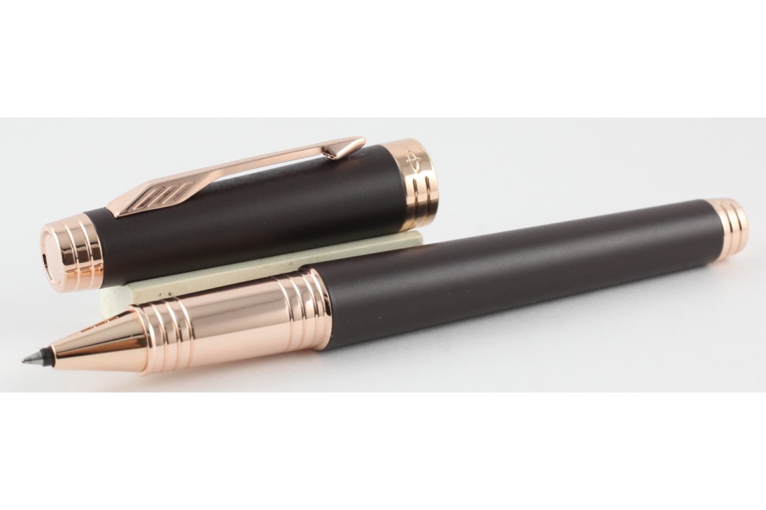 Parker Premier 13 Soft Brown Pink Gold Trim Roller Ball Pen