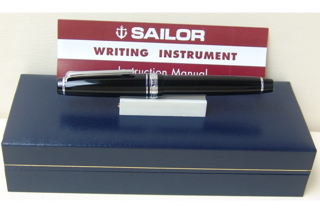 Sailor ProGear Slim (Sapporo) Black Rhodium Trim Fountain